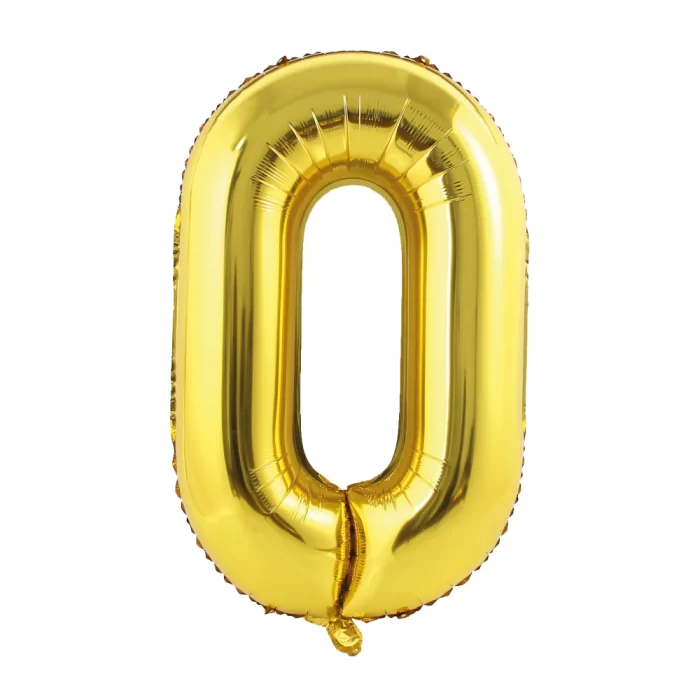 GLOBO METALIZADO NUMERO 0 DORADO