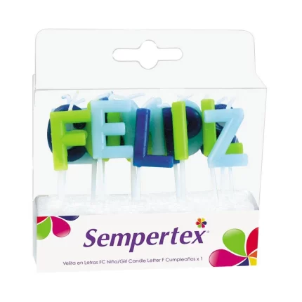 VELA DE LETRAS FELIZ CUMPLEAÑOS NIÑO